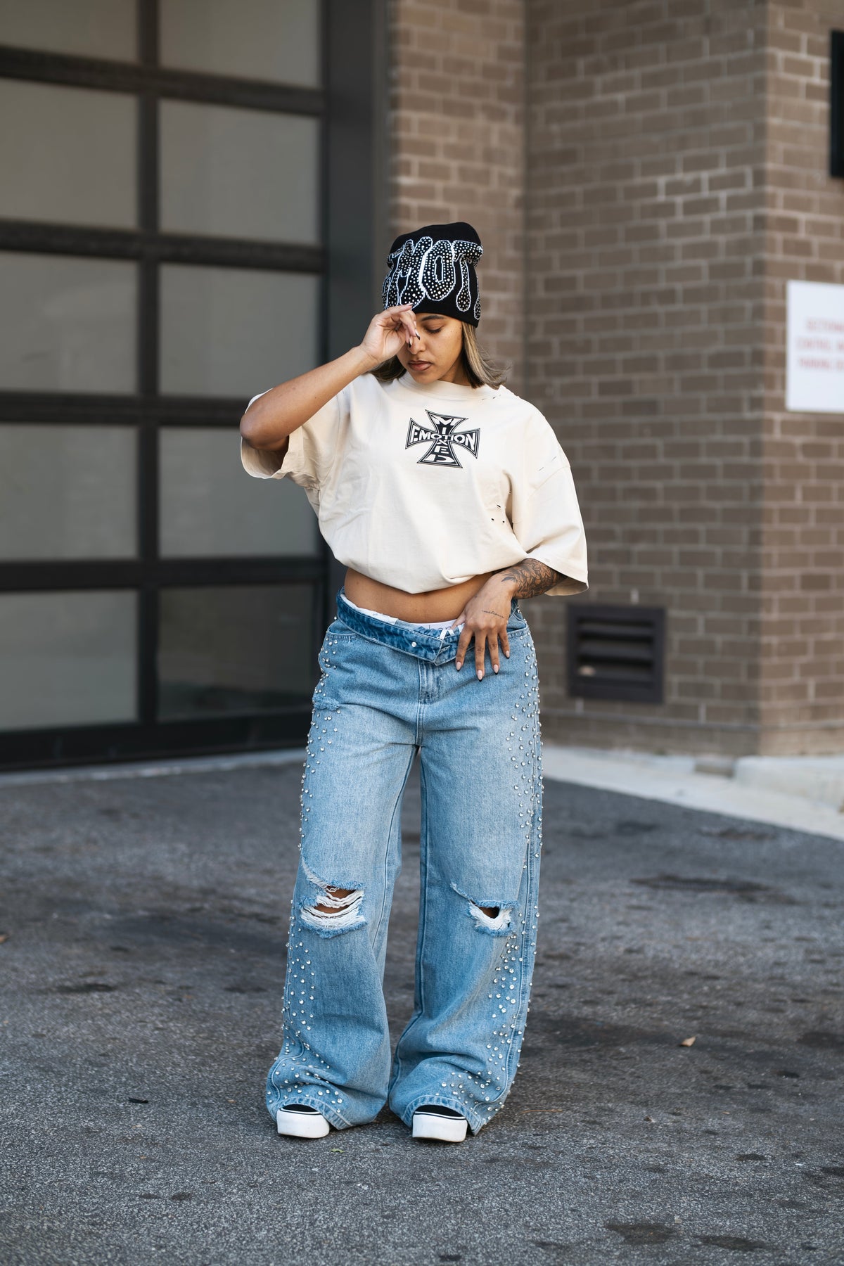 Mixed Emotions　Blue ‘Stone’ Baggy Jeans