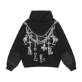 Vale Forever Chain Cross Back Graphic Hoodie