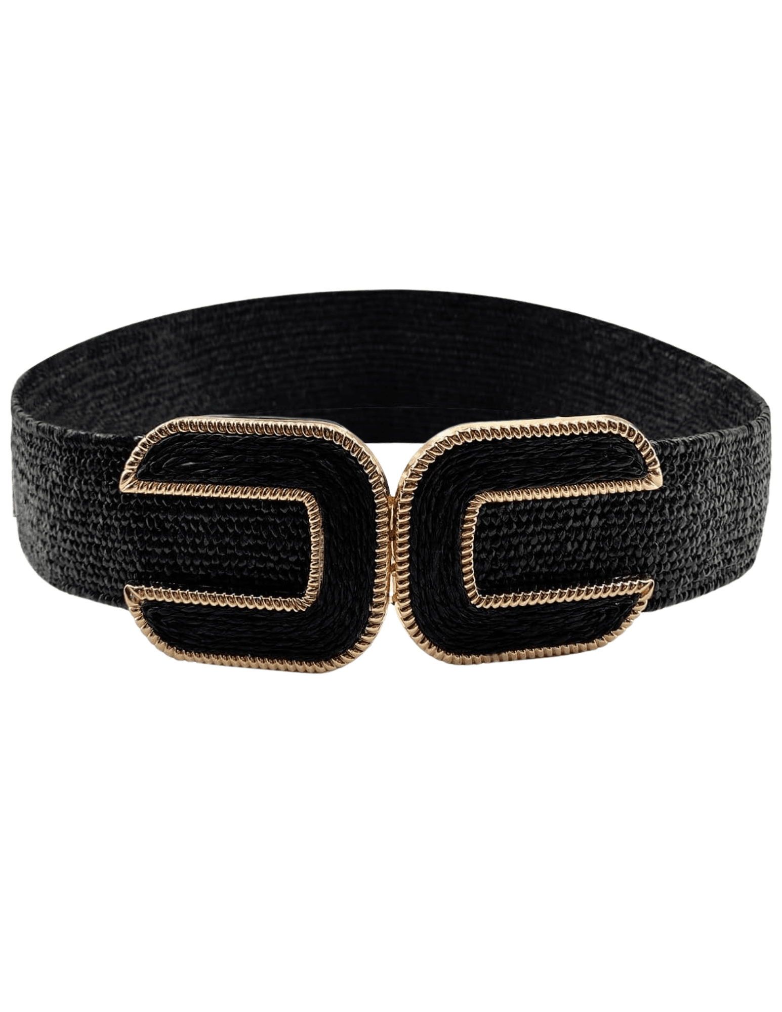 PRE-ORDER-St. Barths La Robe Ashley Woven Stretch Belt in Black