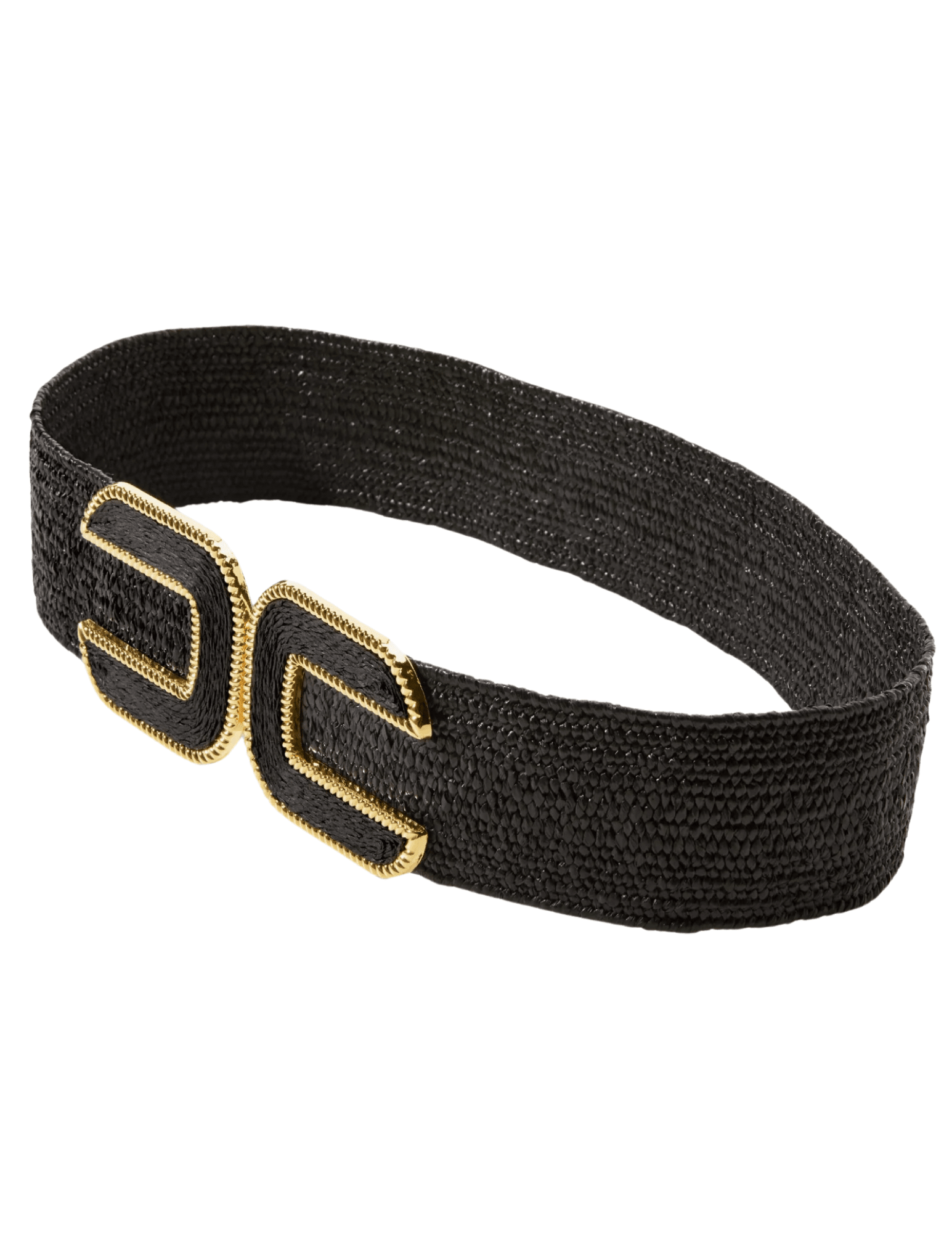 PRE-ORDER-St. Barths La Robe Ashley Woven Stretch Belt in Black