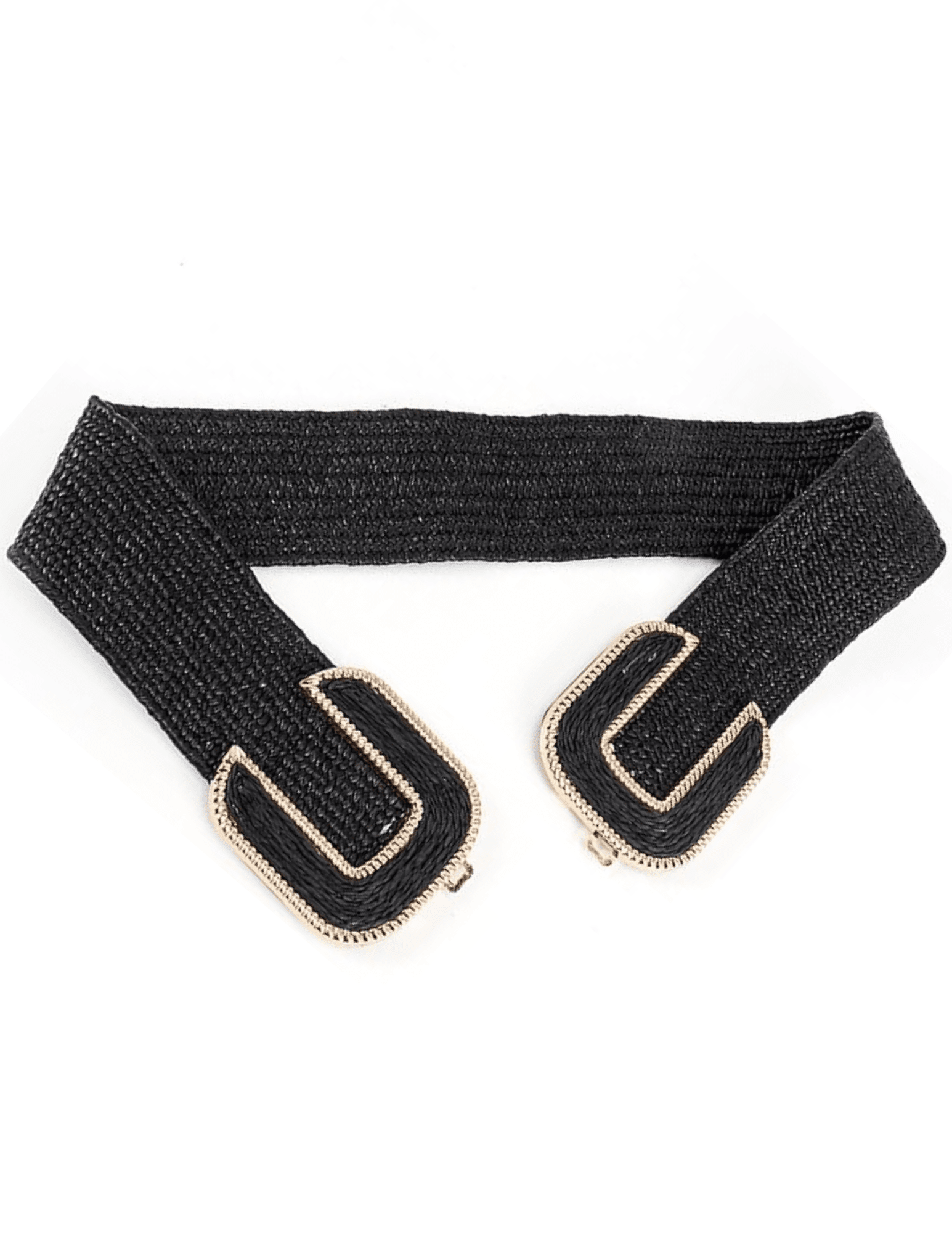 PRE-ORDER-St. Barths La Robe Ashley Woven Stretch Belt in Black