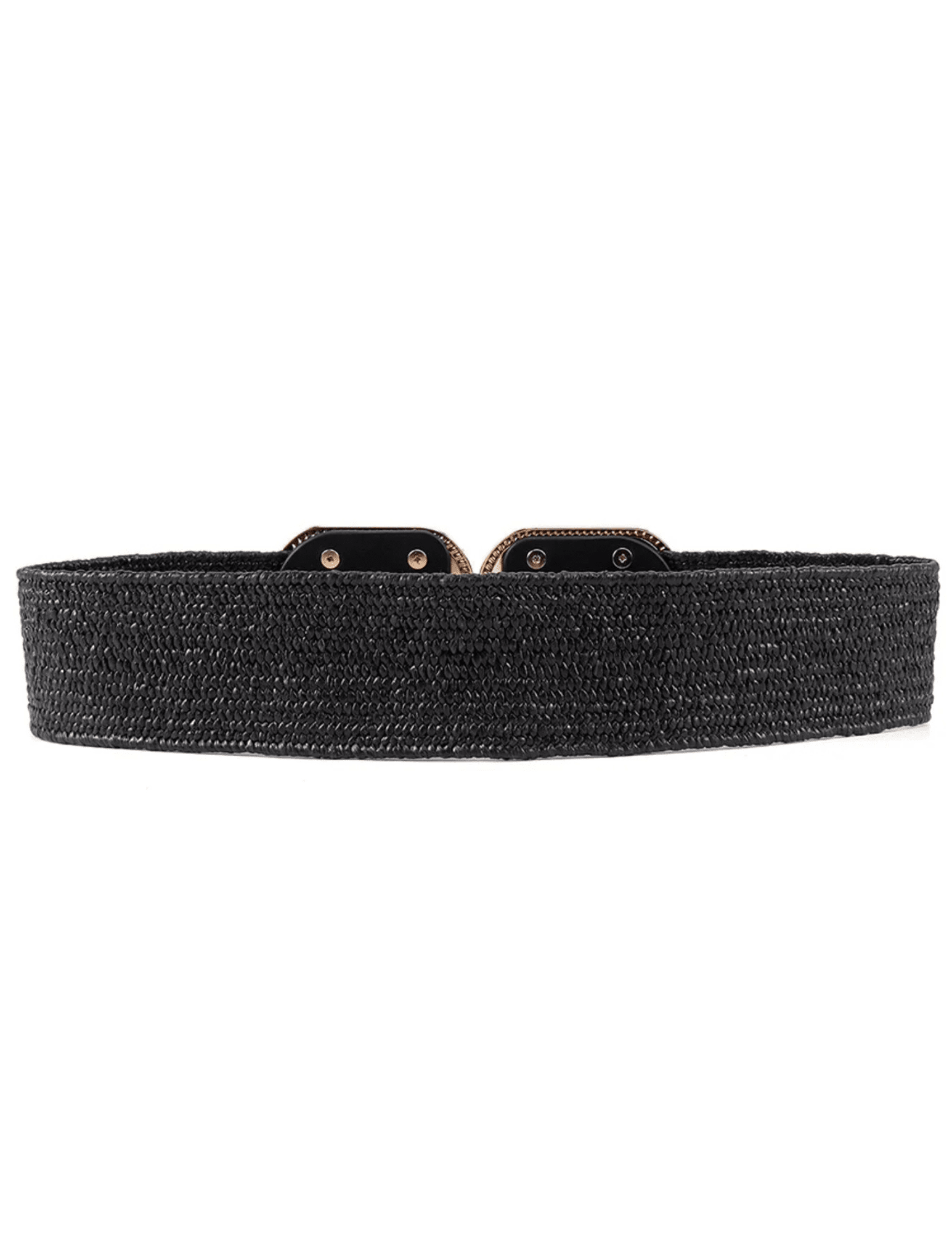 PRE-ORDER-St. Barths La Robe Ashley Woven Stretch Belt in Black