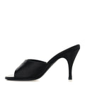 Satin Logo Sandals 38 Black