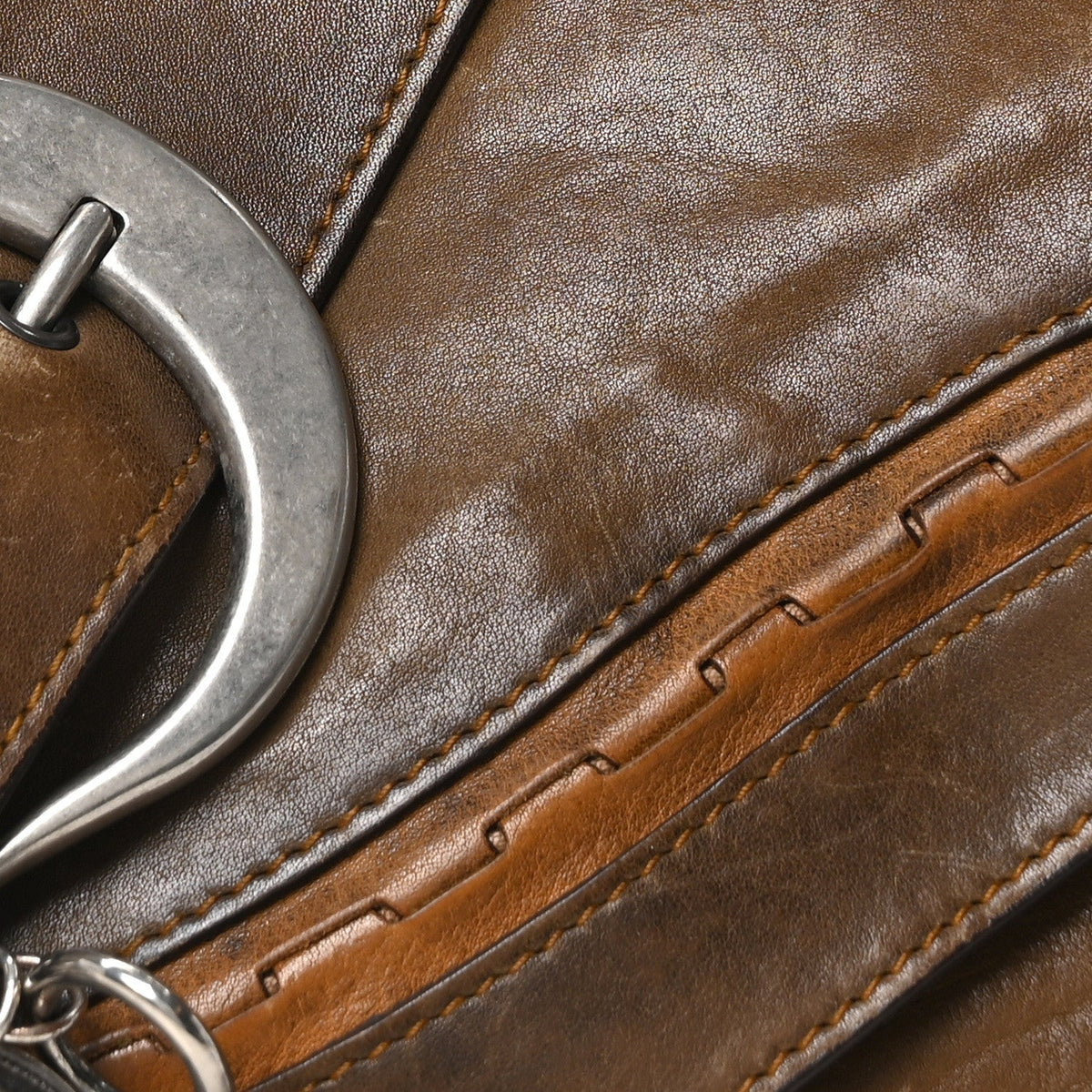 Calfskin Medium Gaucho Double Saddle Bag Brown