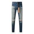 Purple Jeans Classic Blue Ripped Knee Skinny Jeans 3018