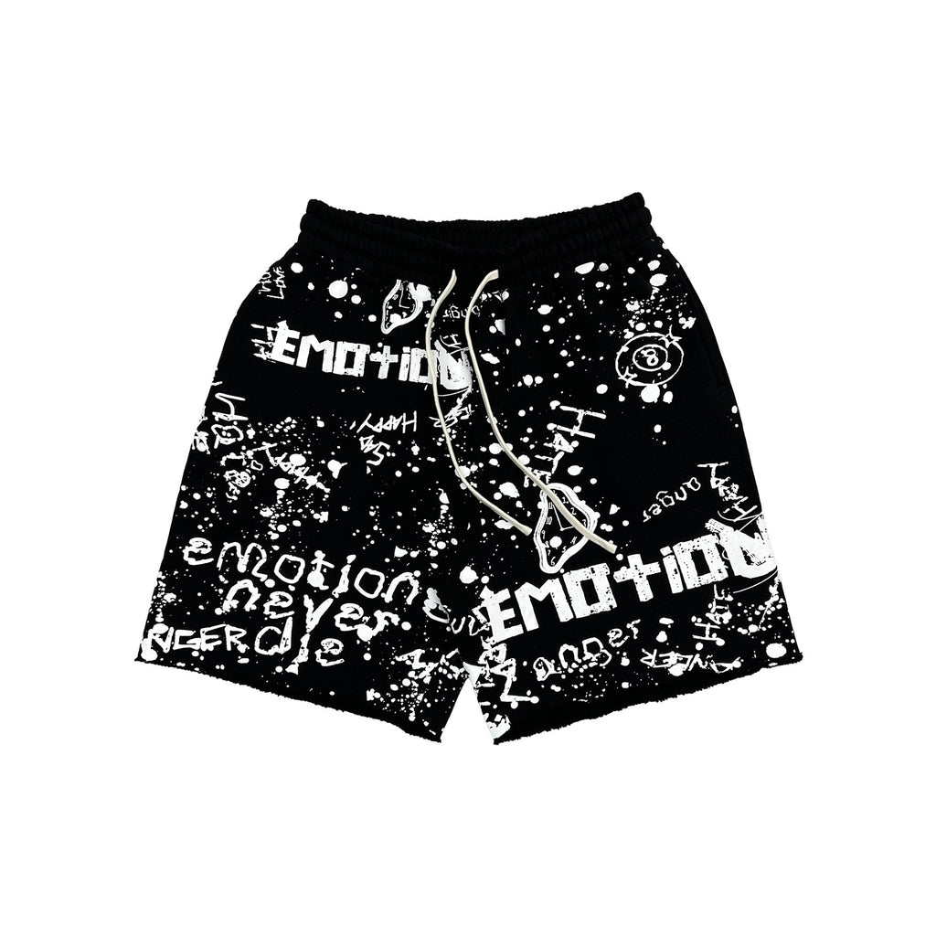 Mixed Emotions　Black “Graffiti” Shorts