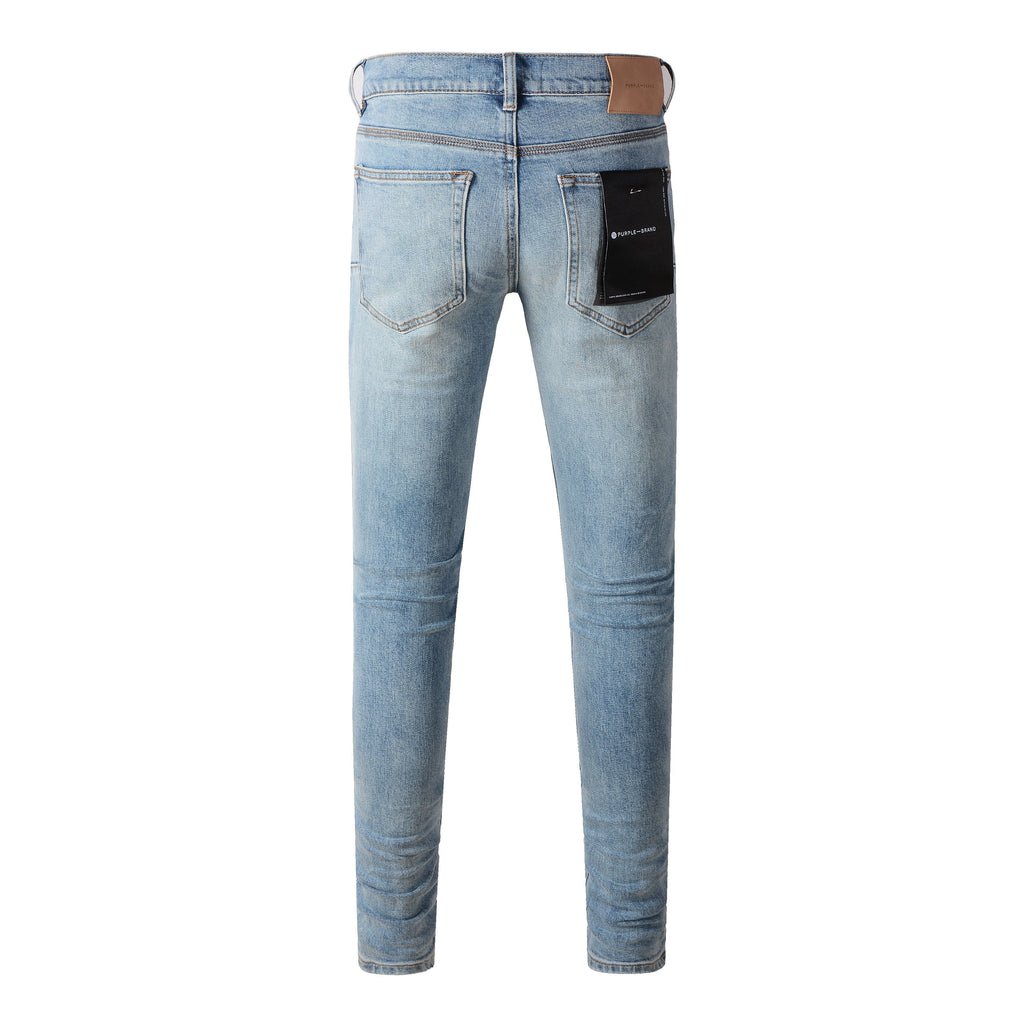 Purple Jeans Fashionable Blue Ripped Jeans 9075 Featuring Distressed Design