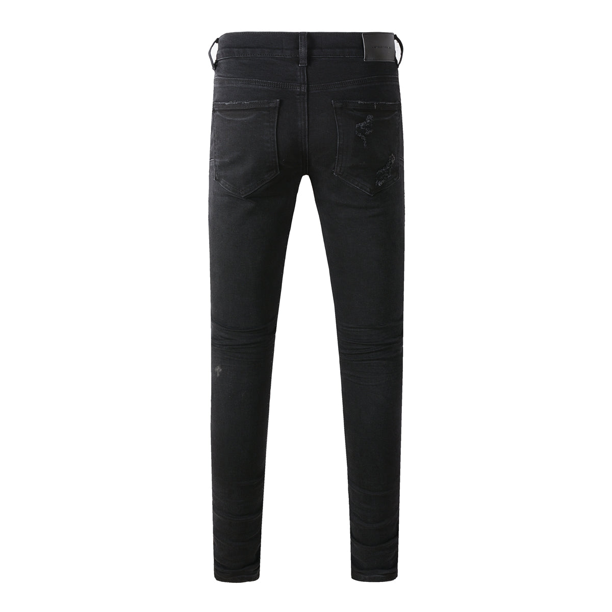 Purple Jeans Men Distressed Black Skinny Jeans with Heavy Ripped Design and Grunge Streetwear Vibe 9108