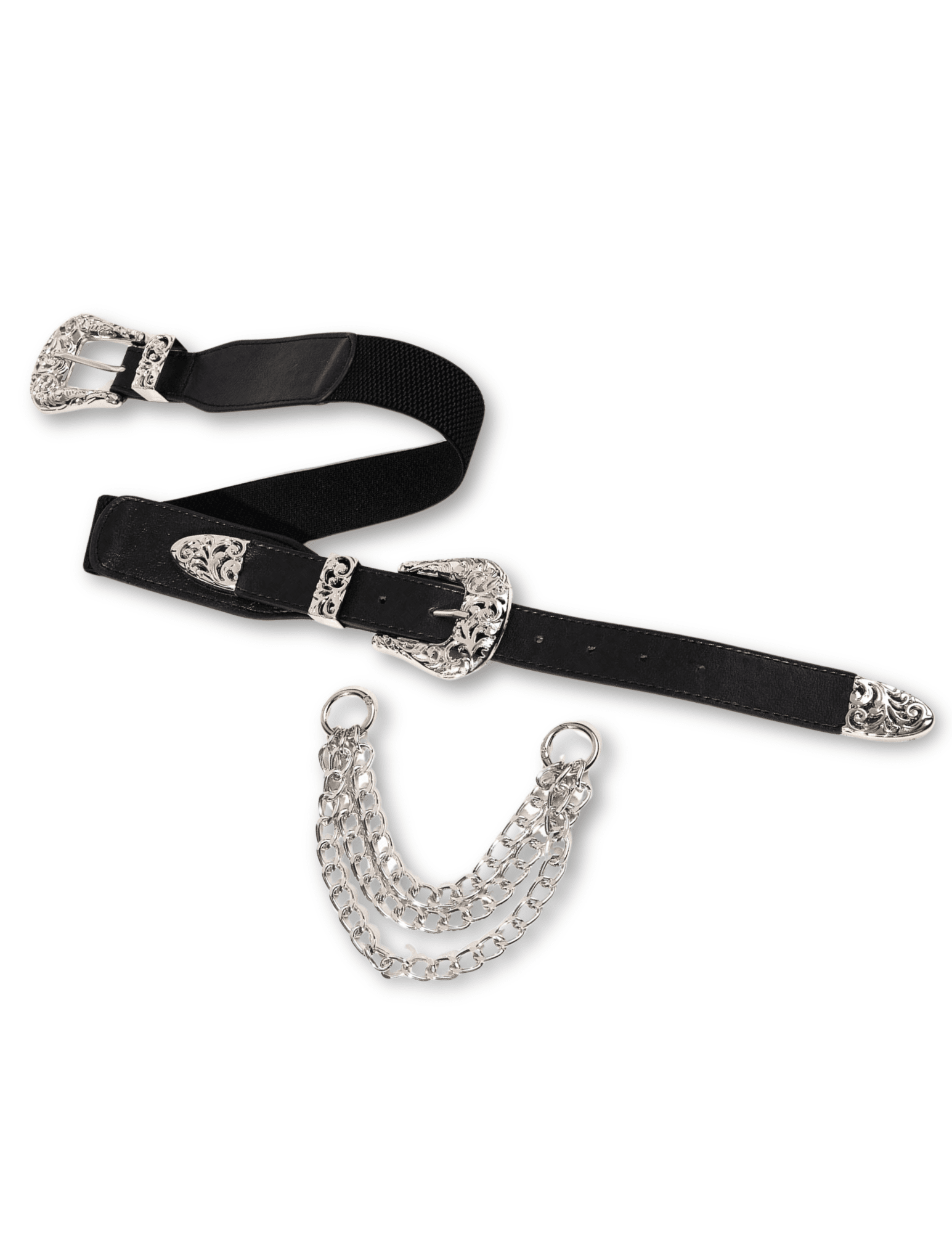 Austin Blaze Double Buckle Chain Stretch Belt-SALE