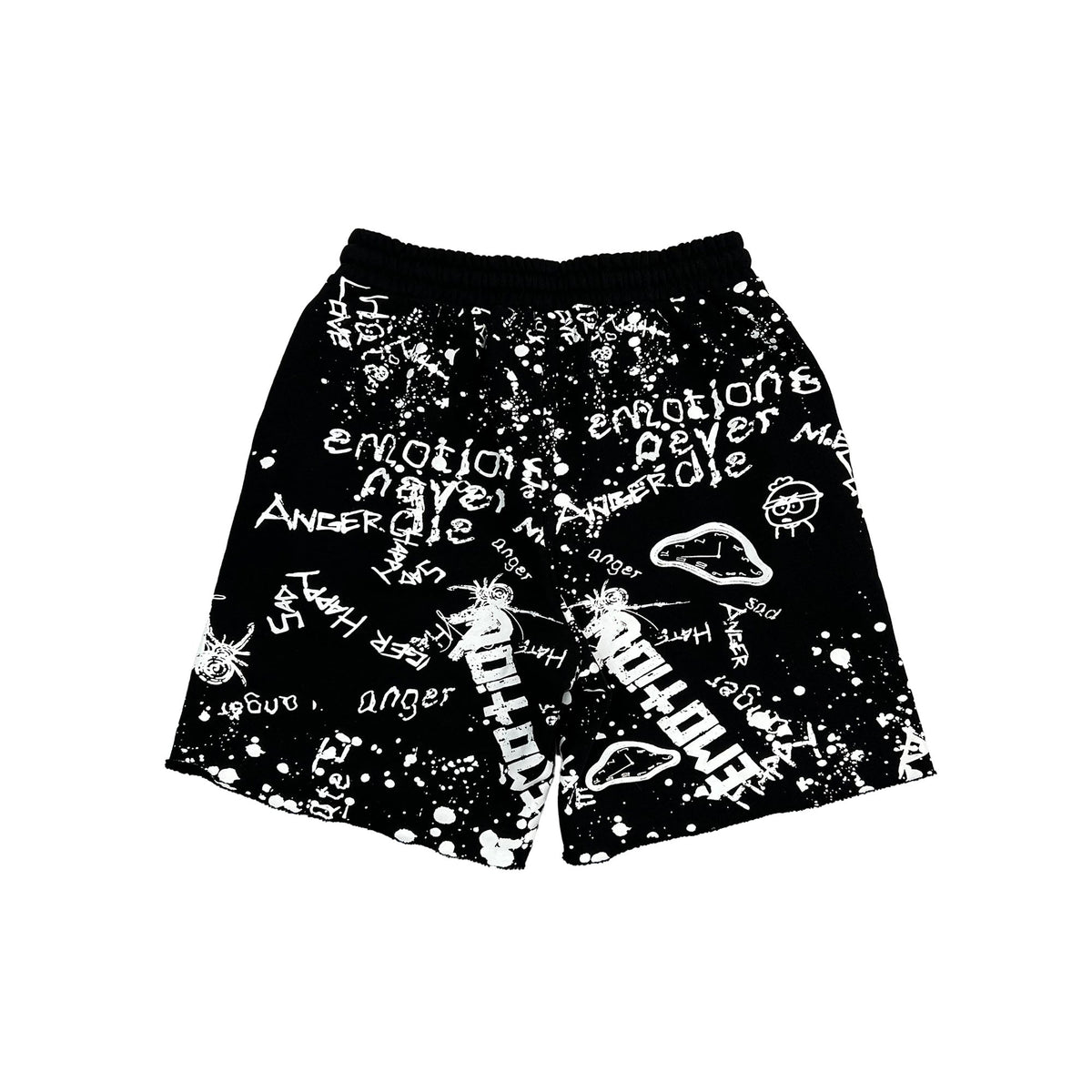 Mixed Emotions　Black “Graffiti” Shorts