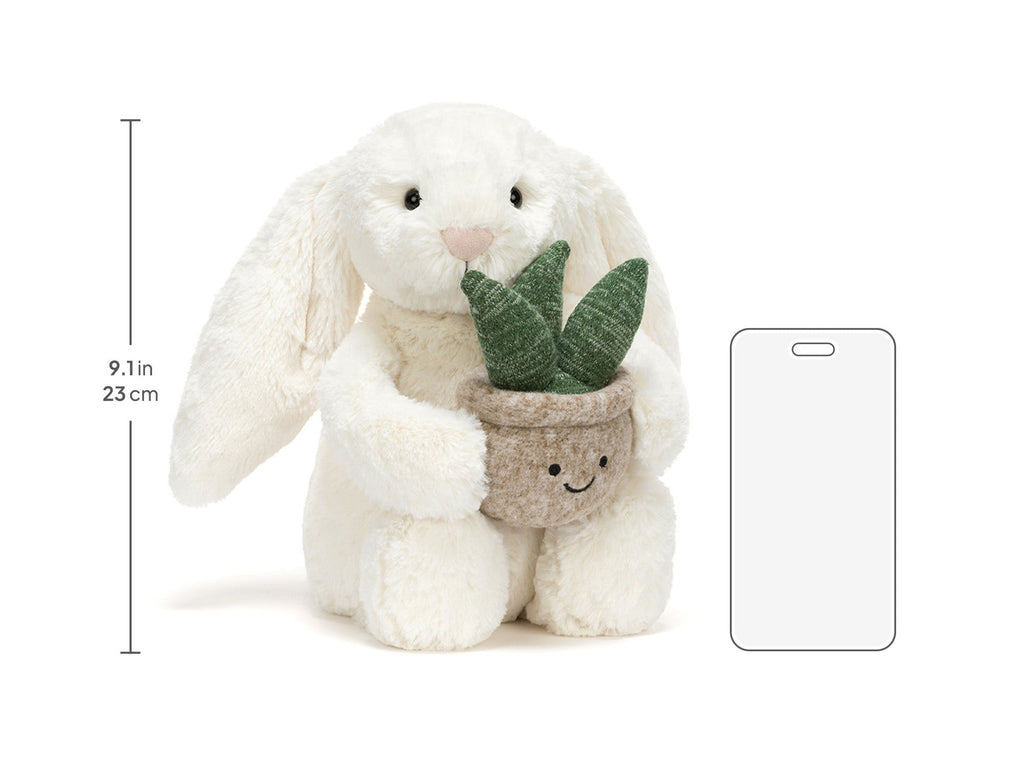Cream Bunny with Plant One Size JELLYCAT