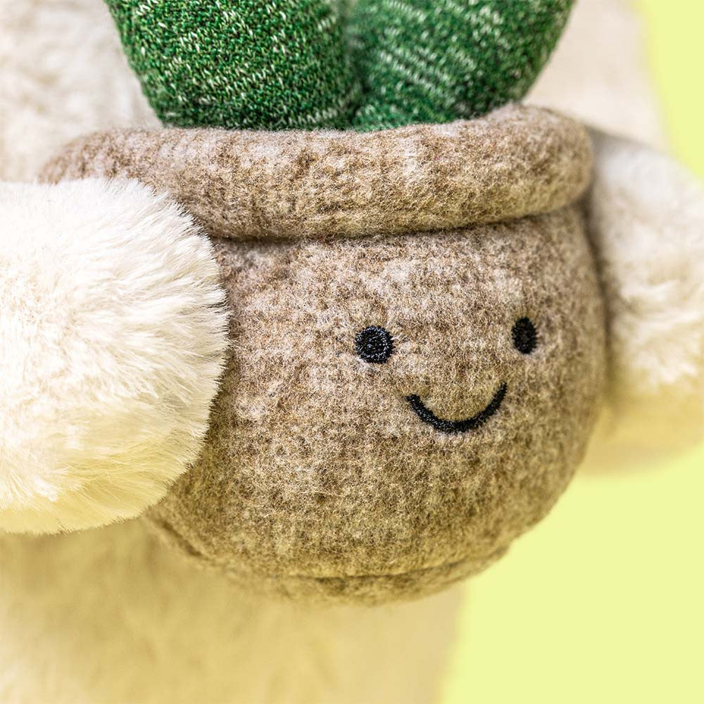 Cream Bunny with Plant One Size JELLYCAT