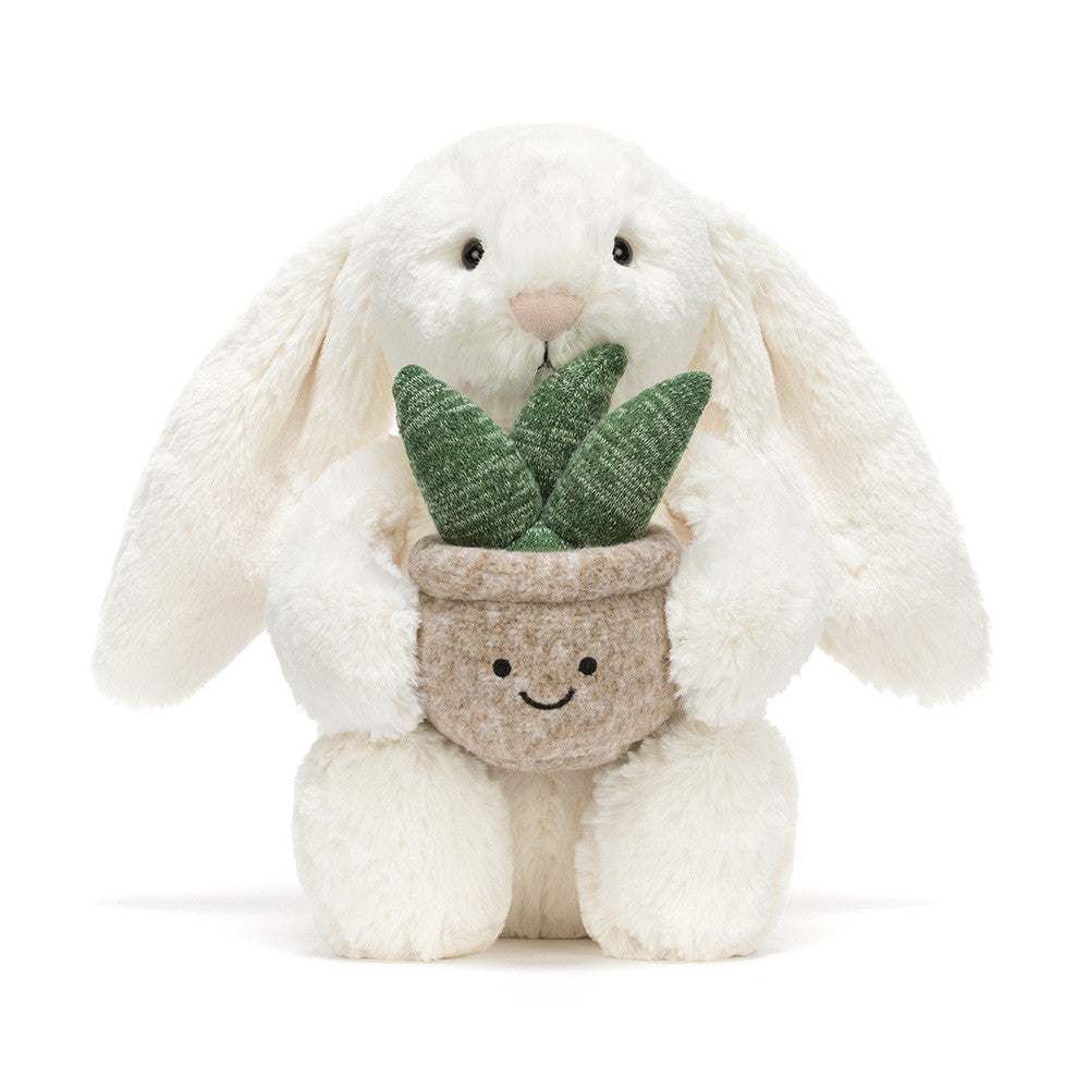 Cream Bunny with Plant One Size JELLYCAT
