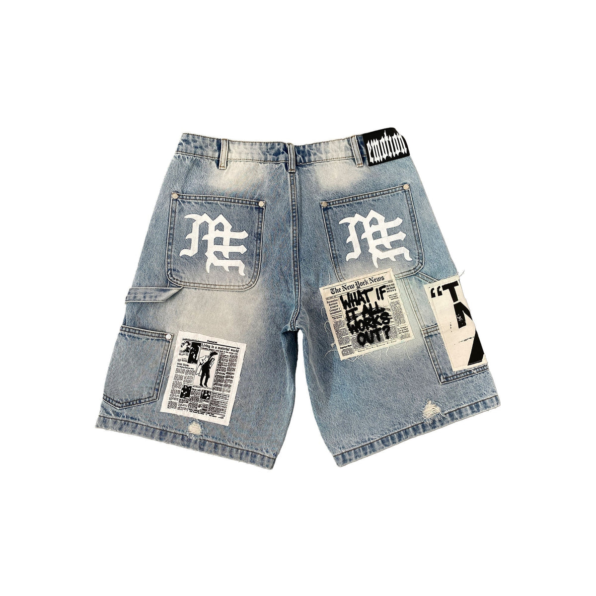 Mixed Emotions　Blue “AI” Denim Shorts