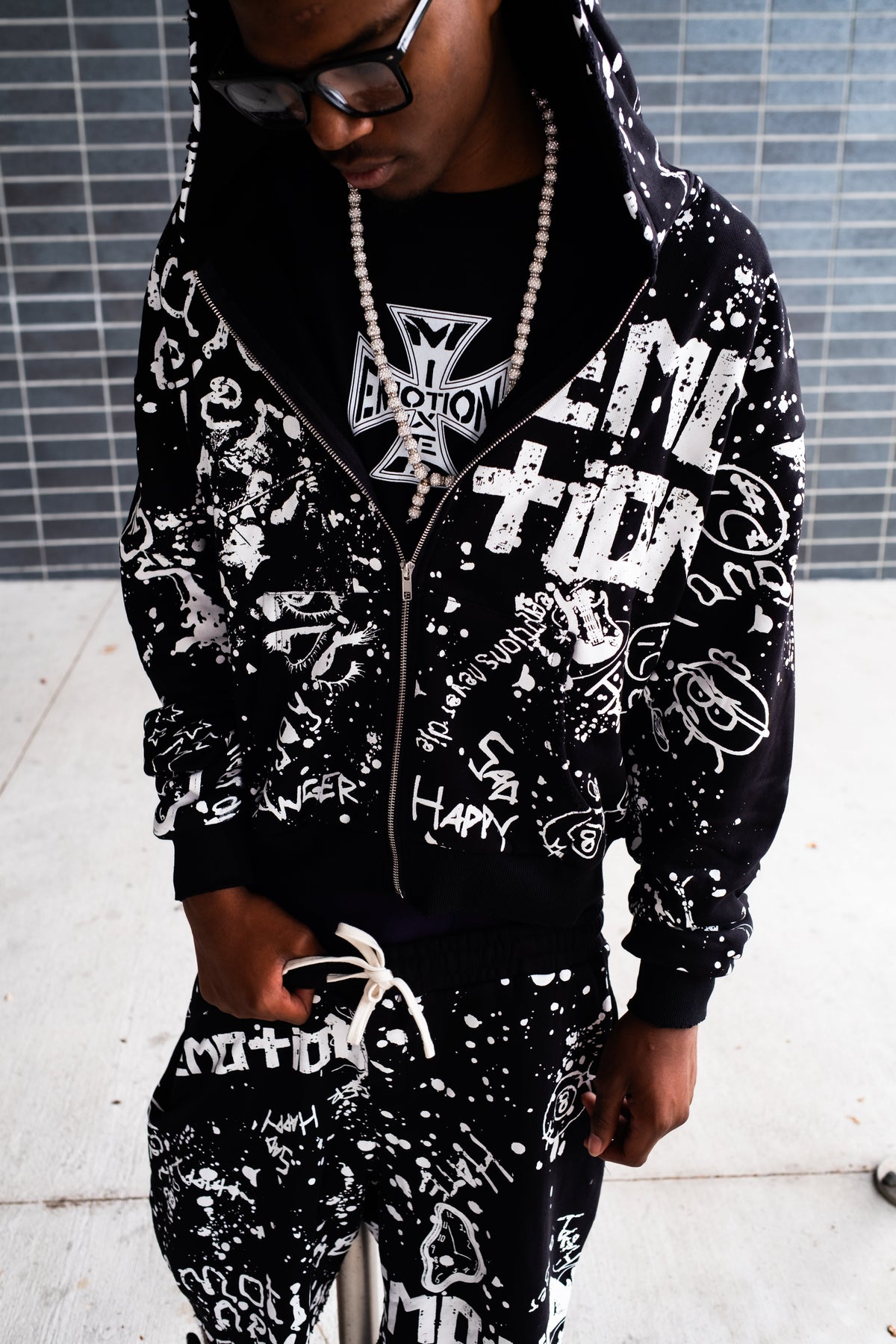 MIXED EMOTION Black “Graffiti” Hoodie