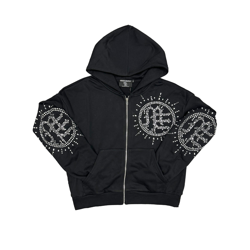 MIXED EMOTION ‘Eclipse’ Black Rhinestone Hoodie