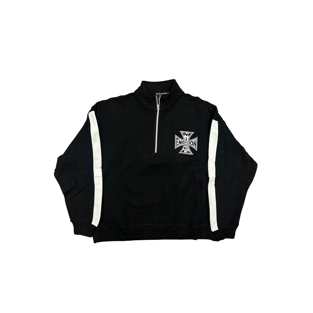 MIXED EMOTION Black “Quarter” zip Jacket