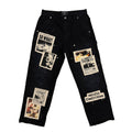 Mixed Emotions　Black “Newspaper” Carpenter Pants