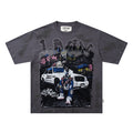 BKYS Vintage Street Portrait Crystal Embellished Graphic T-Shirt
