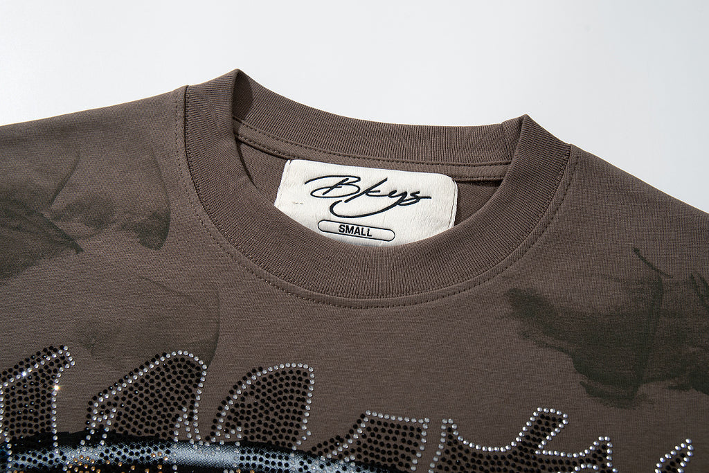 BKYS Vintage Portrait Studded Graphic Loose Fit High Street Tee