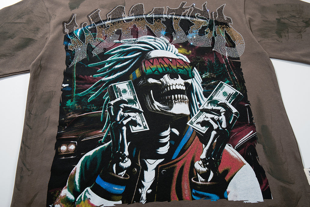 BKYS Vintage Portrait Studded Graphic Loose Fit High Street Tee
