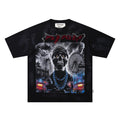 BKYS Rhinestone Art Portrait Vintage Wash Streetwear Tee