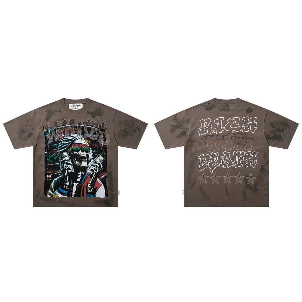 BKYS Vintage Portrait Studded Graphic Loose Fit High Street Tee