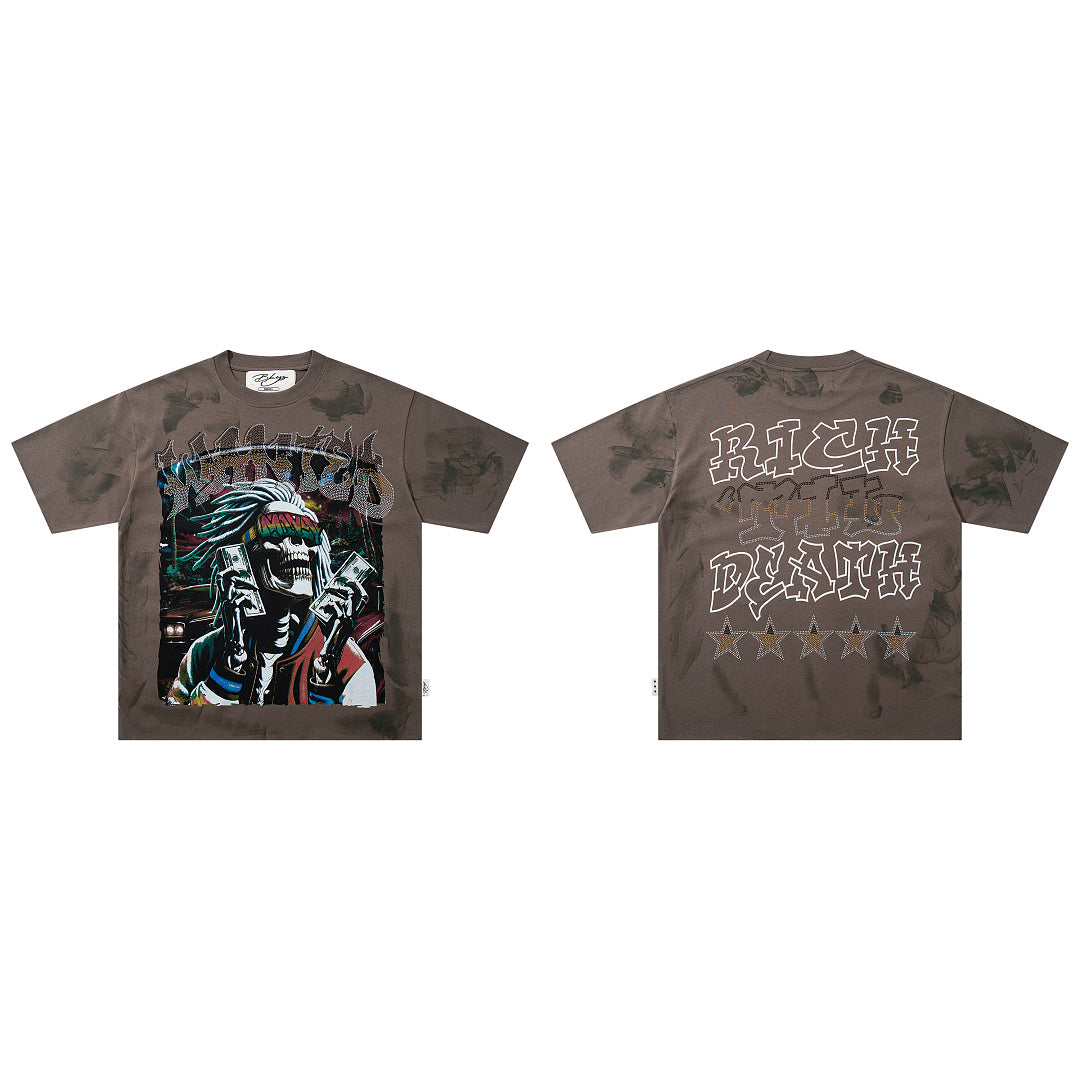 BKYS Vintage Portrait Studded Graphic Loose Fit High Street Tee
