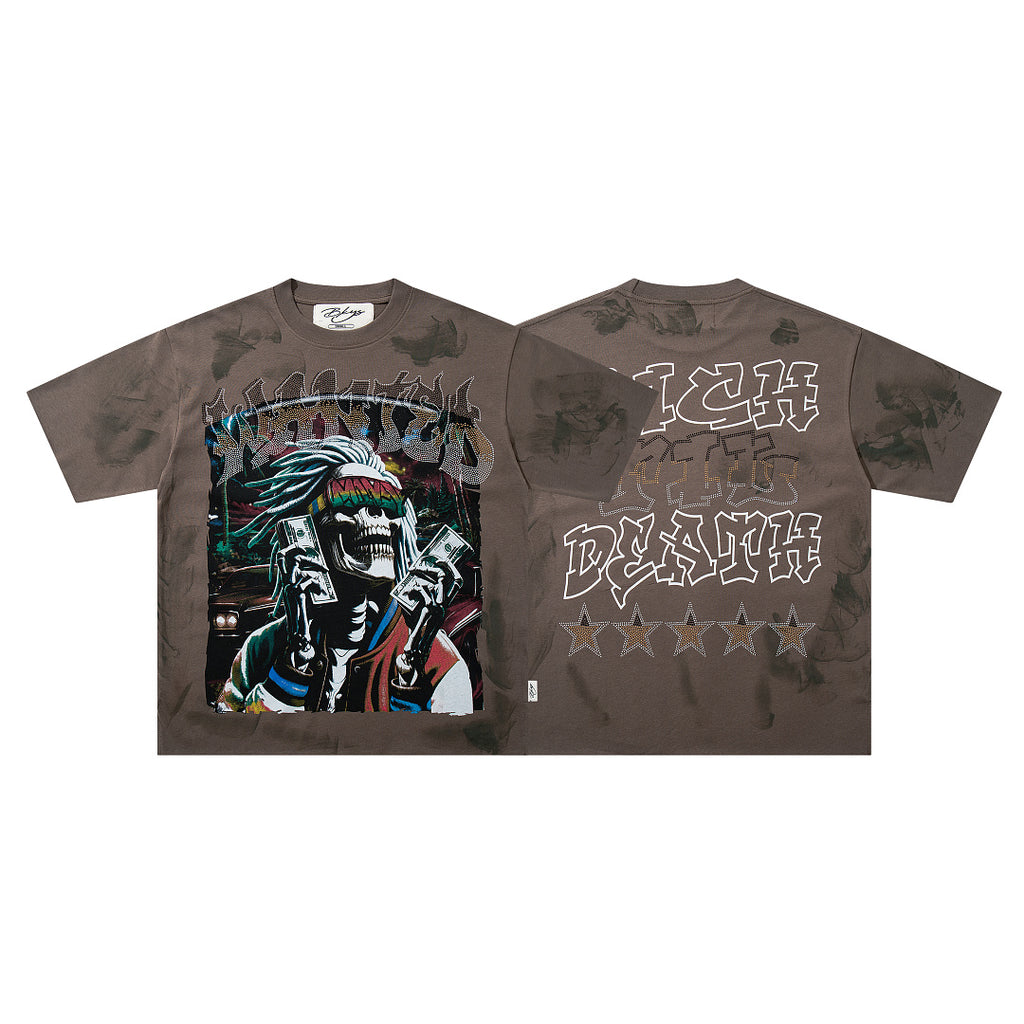 BKYS Vintage Portrait Studded Graphic Loose Fit High Street Tee