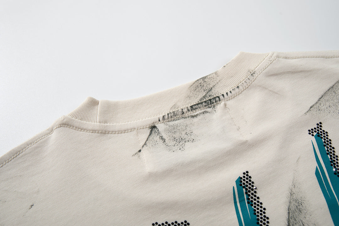 BKYS Crystal Embellished Vintage Portrait Oversized Graphic Tee