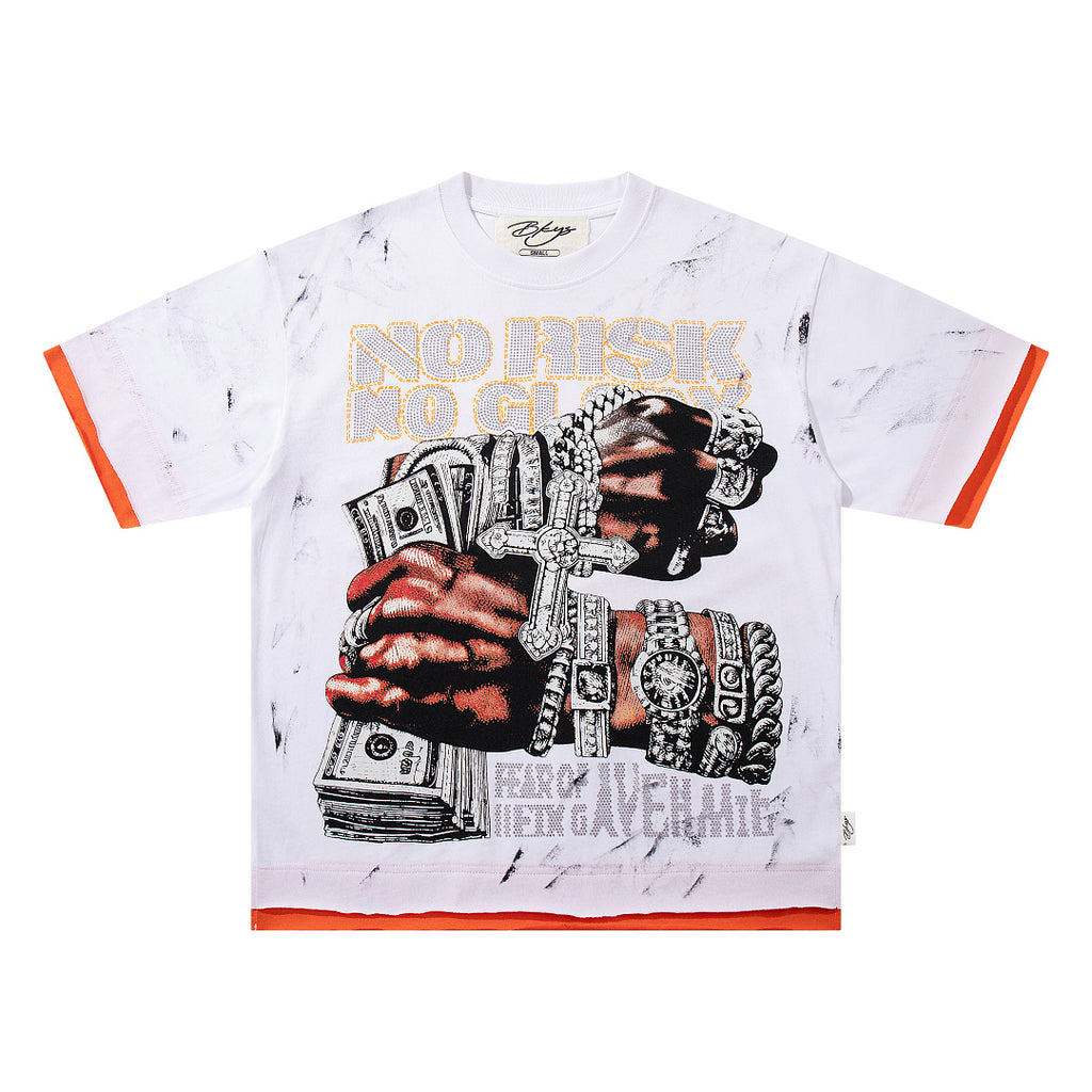 BKYS Vintage Bling Portrait Graphic Relaxed Streetwear T-Shirt