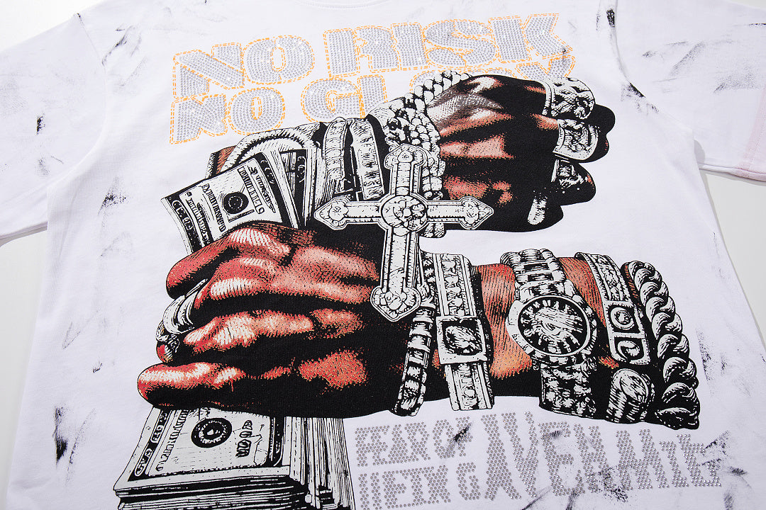 BKYS Vintage Bling Portrait Graphic Relaxed Streetwear T-Shirt