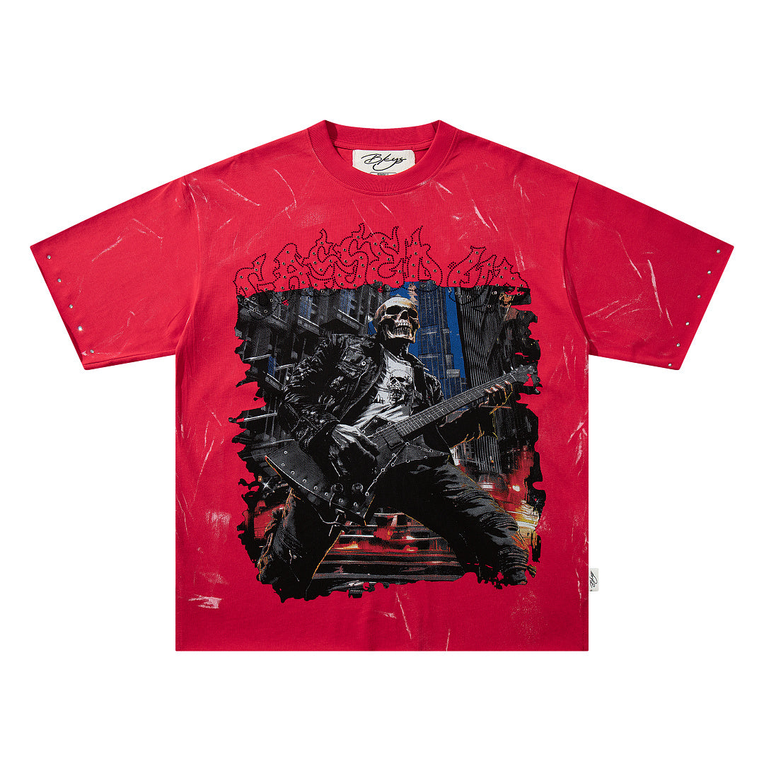 BKYS Vintage Sparkle Portrait Print Oversized Urban T-Shirt