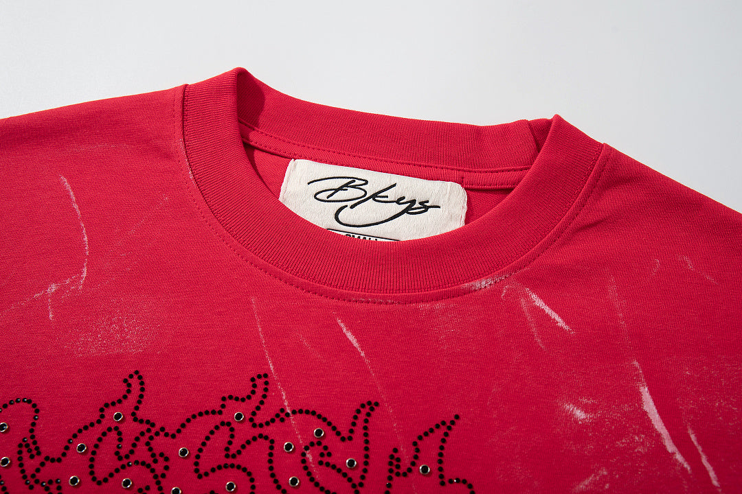 BKYS Vintage Sparkle Portrait Print Oversized Urban T-Shirt