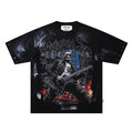 BKYS Retro Rhinestone Portrait Print Boxy Fit Street Tee