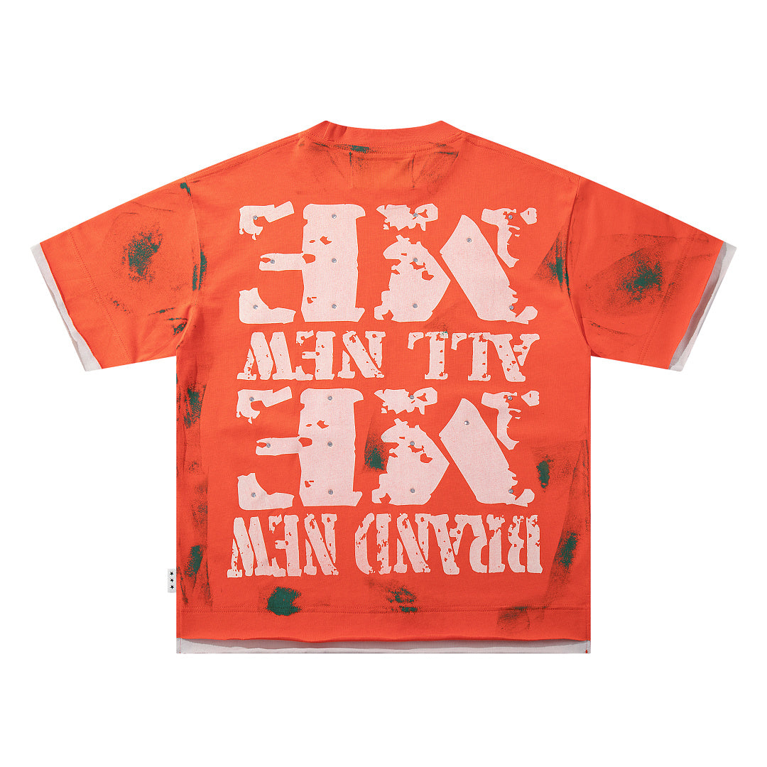 BKYS Urban Portrait Rhinestone Distressed Oversized Graphic Tee