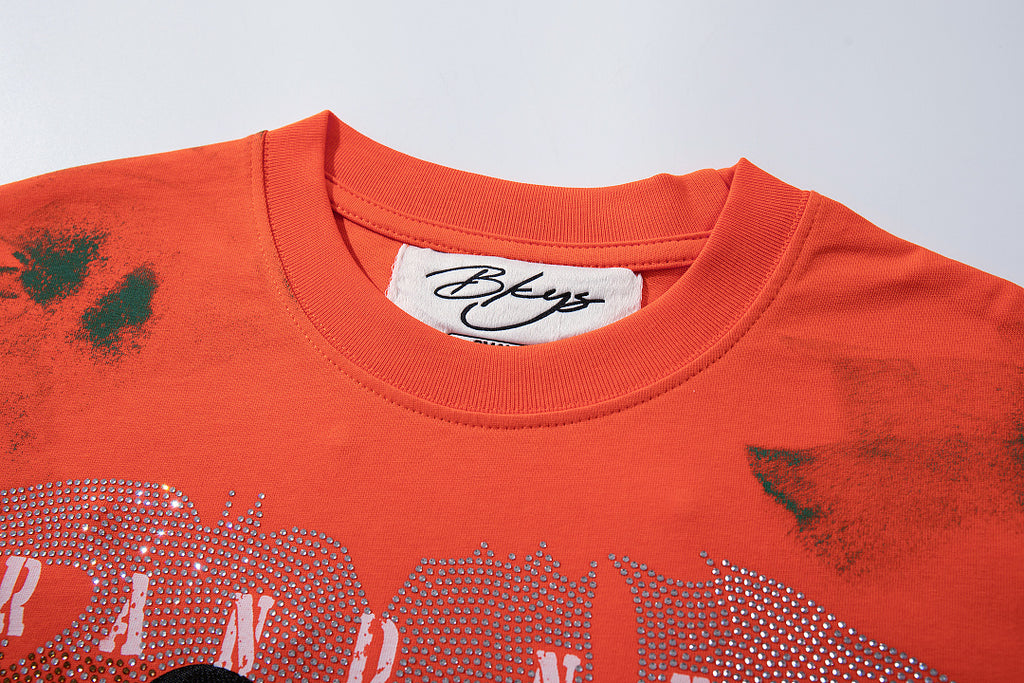 BKYS Urban Portrait Rhinestone Distressed Oversized Graphic Tee