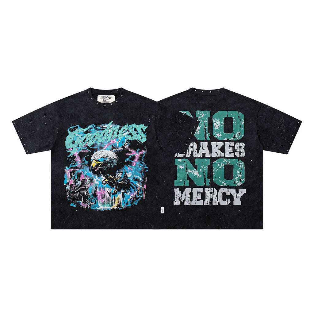 BKYS Vintage Rhinestone Graphic Portrait Streetwear T-Shirt