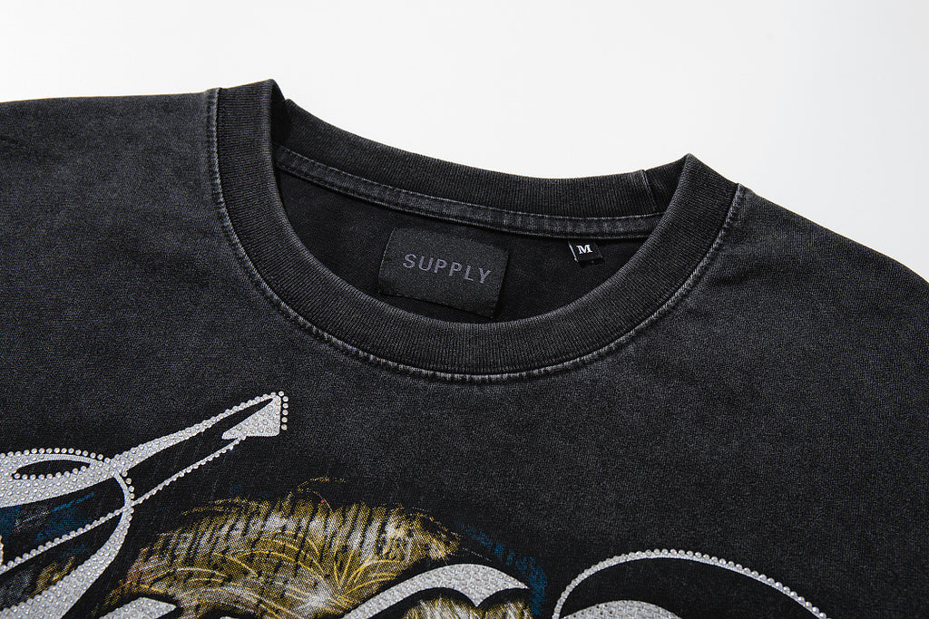 Supply Motor Club Rhinestone Graphic Tee