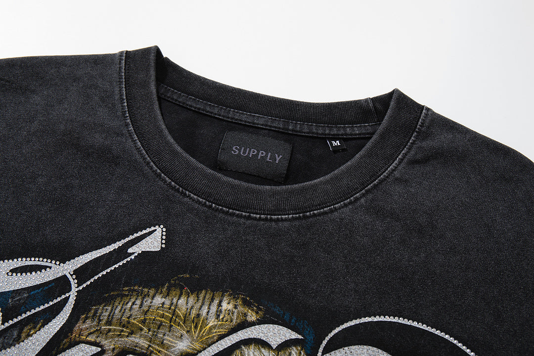 Supply Motor Club Rhinestone Graphic Tee