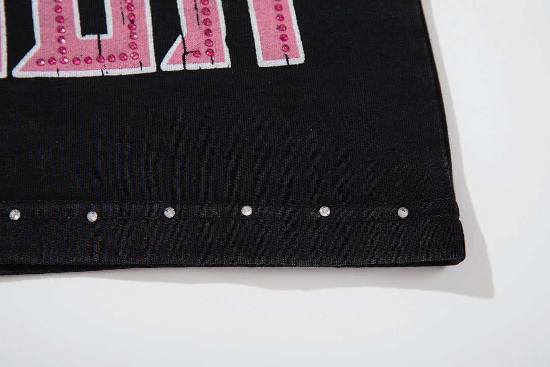 Supply City Code Rhinestone Graphic Oversized Tee