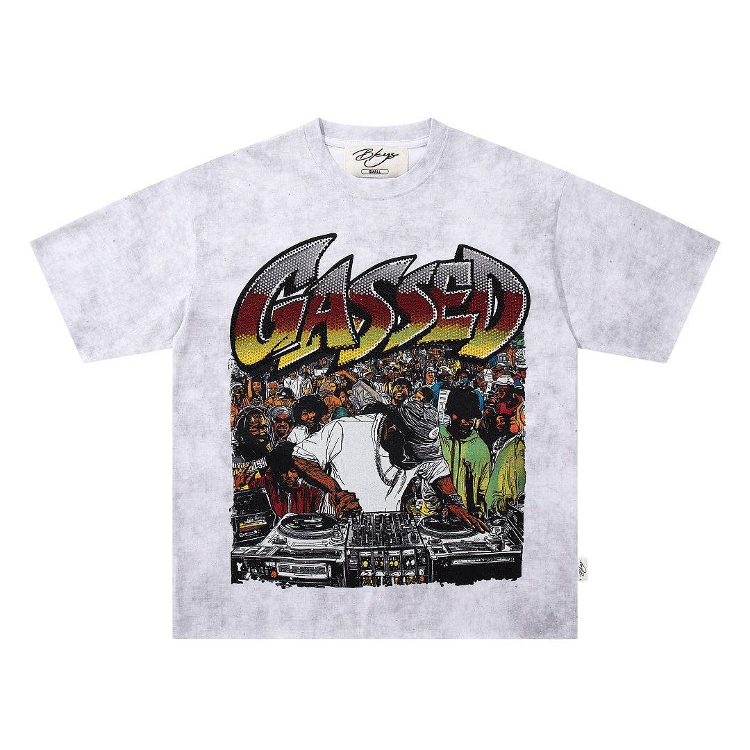 BKYS Vintage Star Rhinestone Portrait Streetwear Oversized Tee