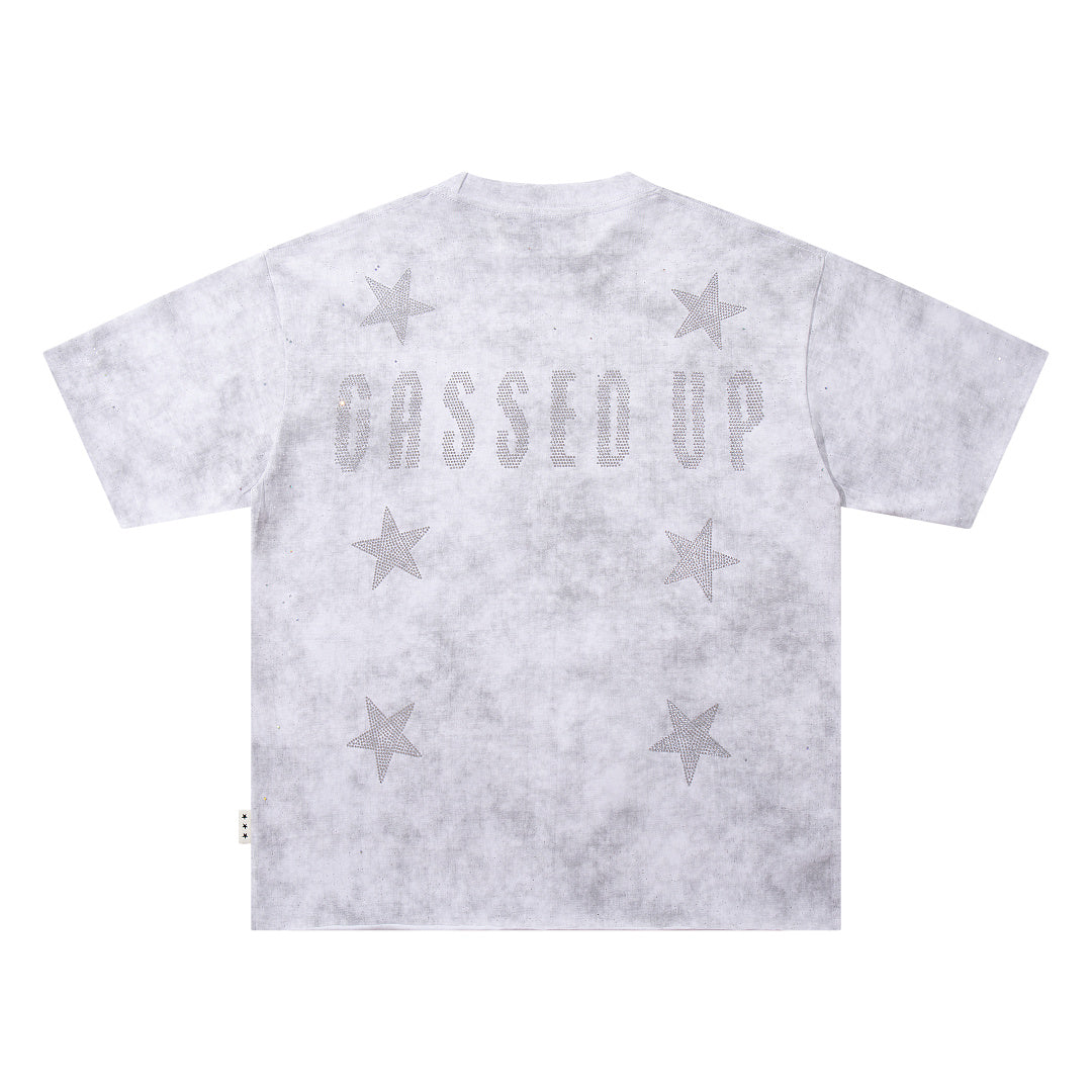 BKYS Vintage Star Rhinestone Portrait Streetwear Oversized Tee