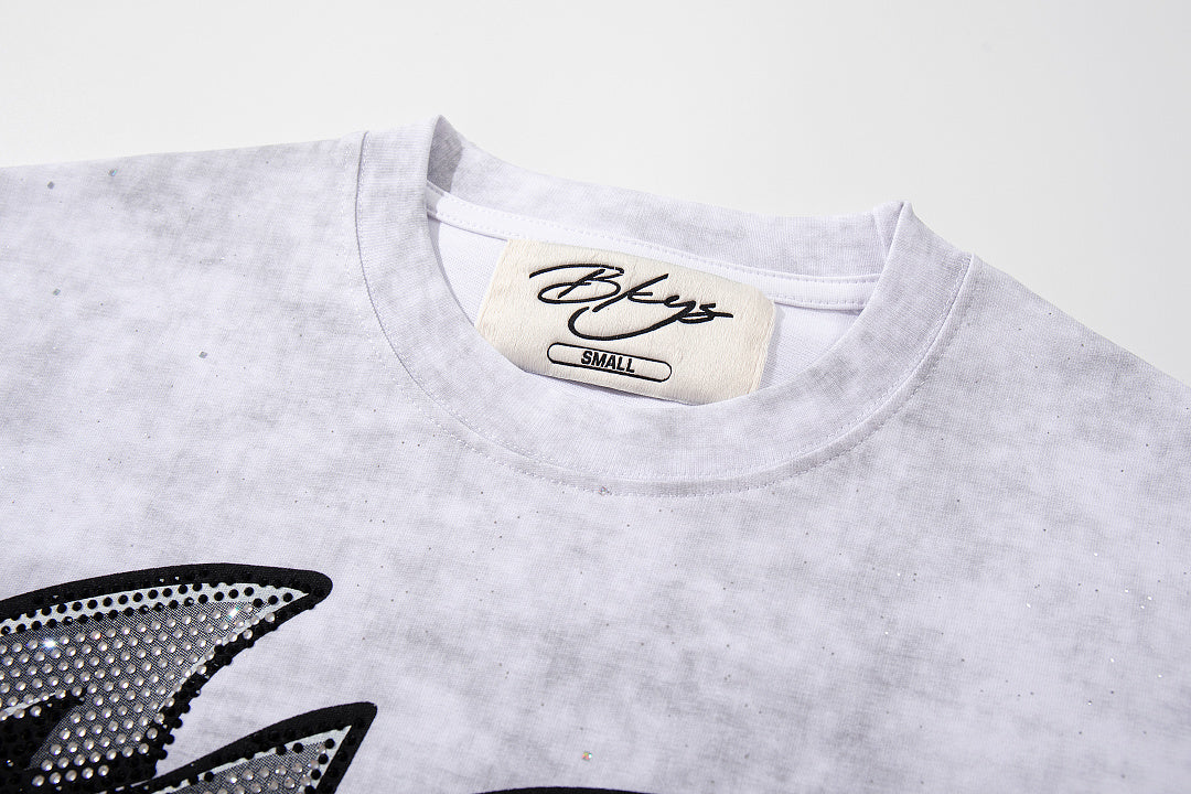 BKYS Vintage Star Rhinestone Portrait Streetwear Oversized Tee