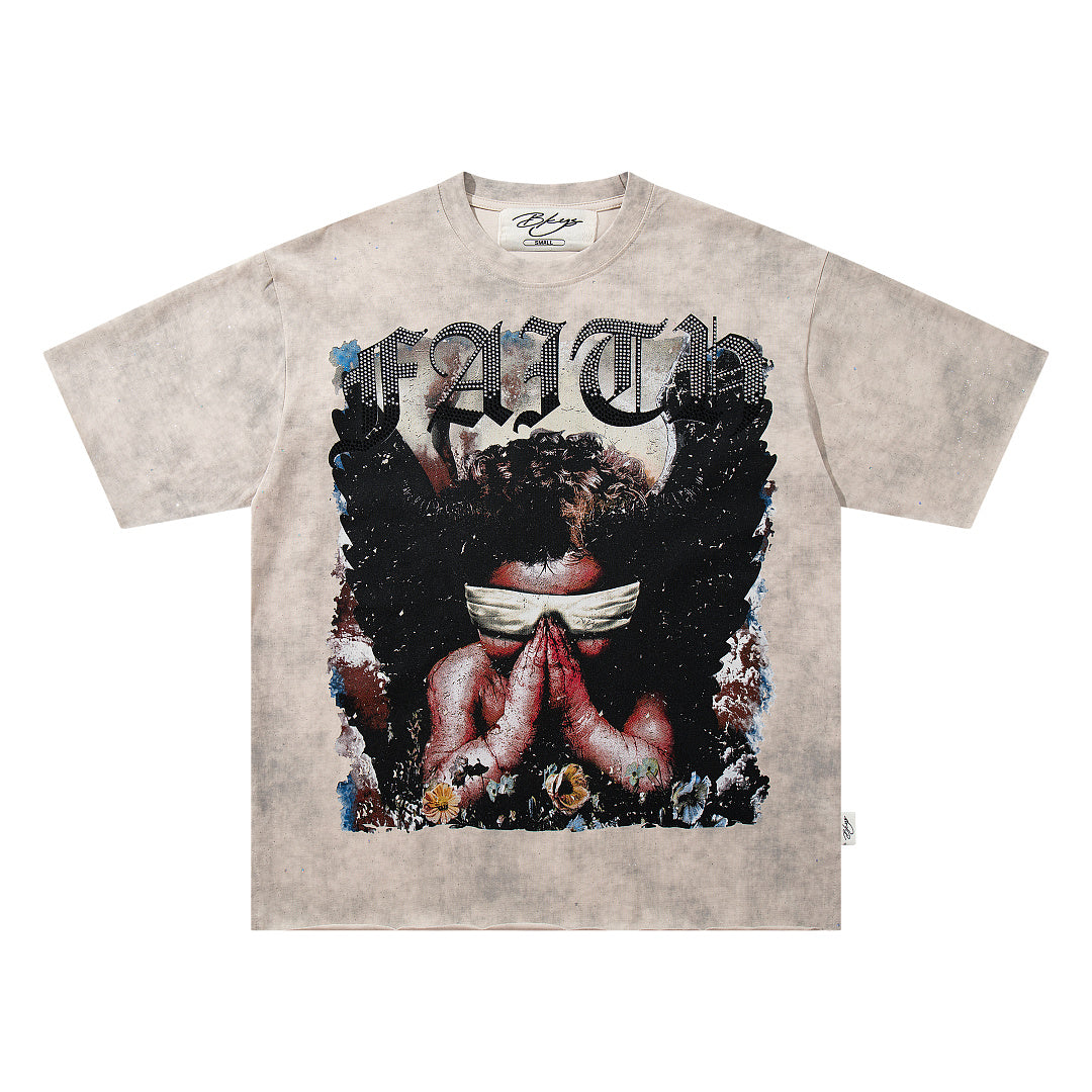 BKYS Vintage Crystal Portrait Oversized Urban Statement Tee