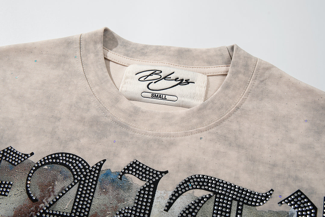 BKYS Vintage Crystal Portrait Oversized Urban Statement Tee