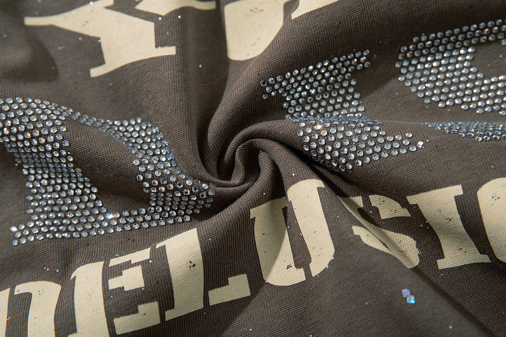 BKYS Washed Portrait Rhinestone Graphic Boxy Streetwear Tee