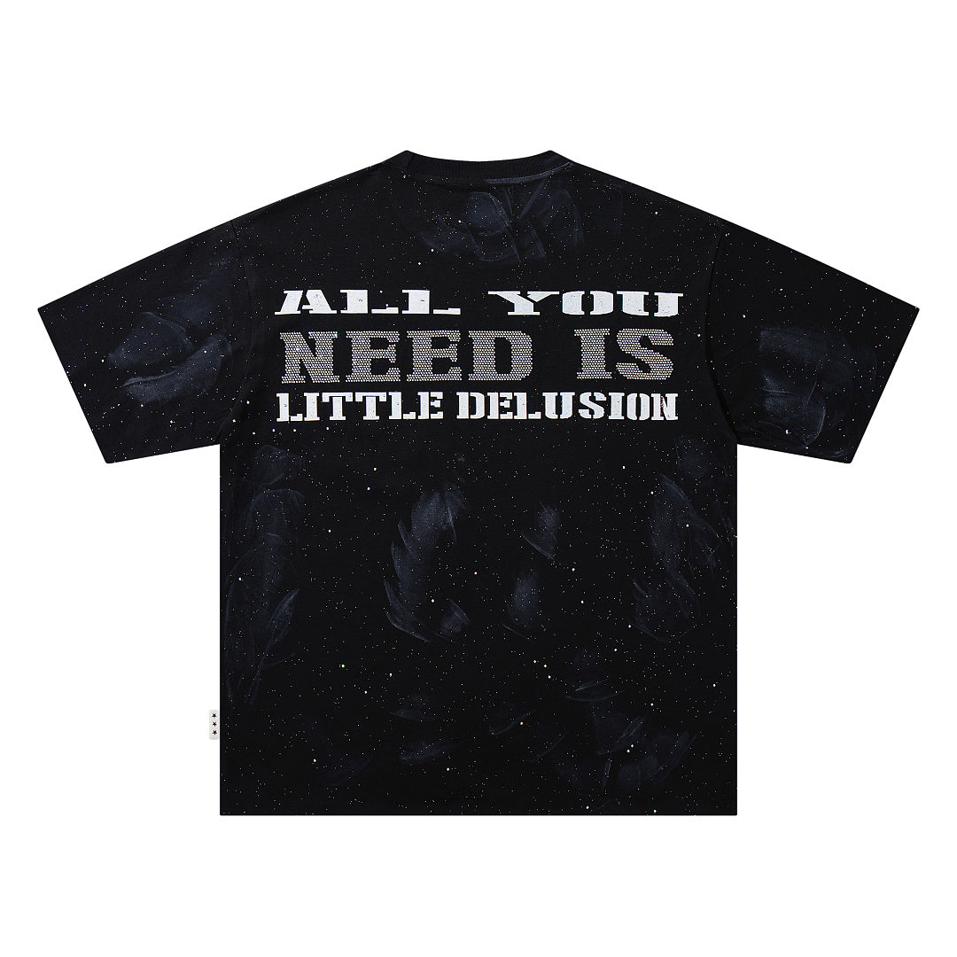 BKYS Urban Vintage Portrait Bling Graphic Oversized Tee