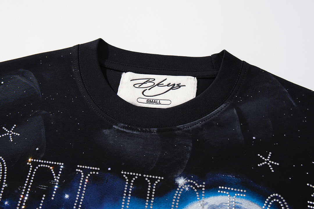 BKYS Urban Vintage Portrait Bling Graphic Oversized Tee