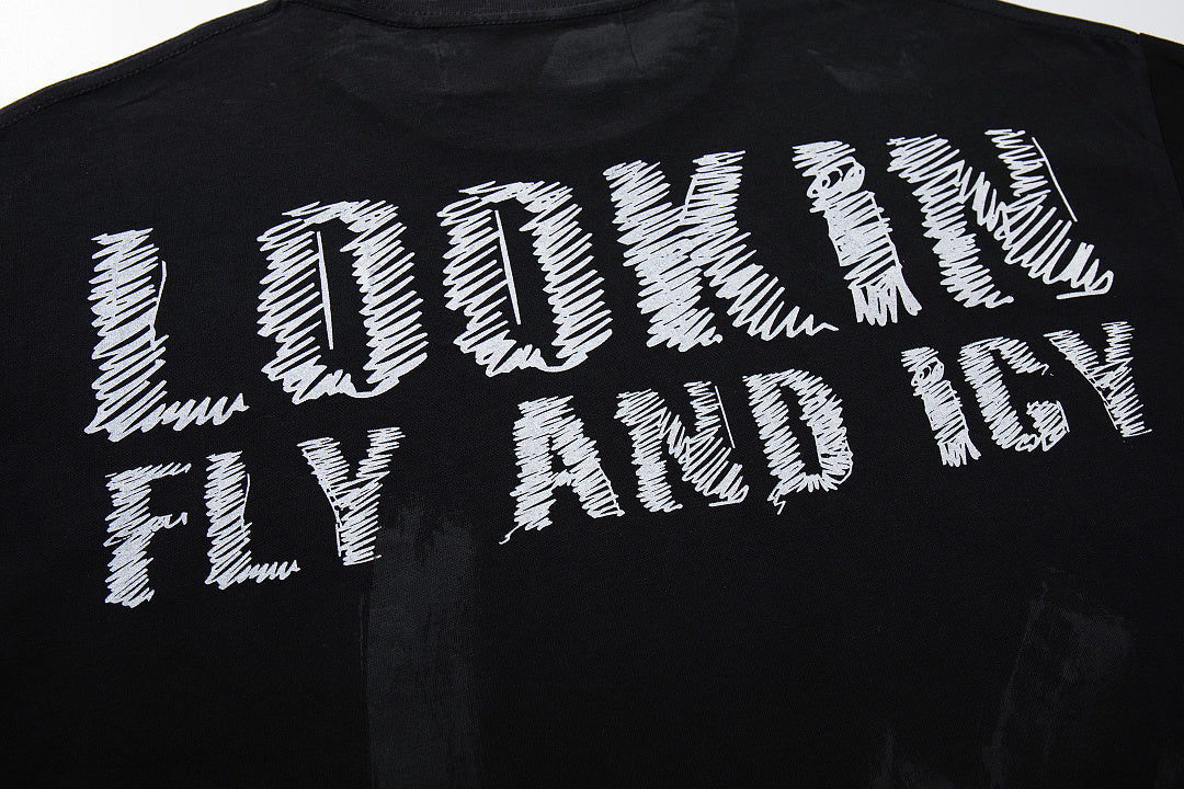 BKYS Vintage Sparkle Portrait Print Relaxed Urban Graphic Tee